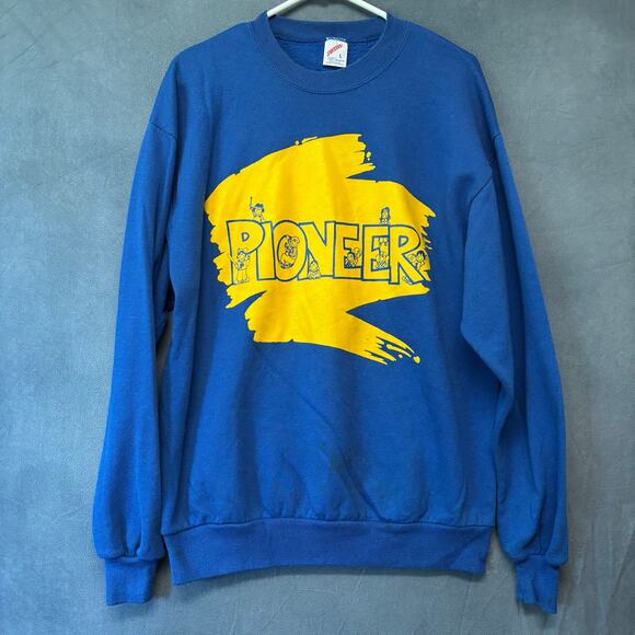 80's Vintage Jerzees Pioneer Sweatshirt Crewneck Made in USA Russell Co. Large - Picture 1 of 13